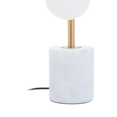 Abira Brushed Brass And White Marble Table Lamp - Image 4