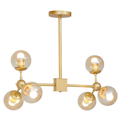 Abira Six Arm Gold Finish Pendant Light