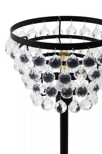 Hutchinson Clear Crystal Table Lamp with Black Metal - Image 4