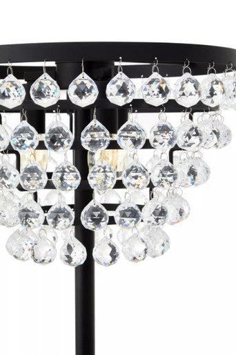 Hutchinson Clear Crystal Floor Lamp with Black Metal - Image 3