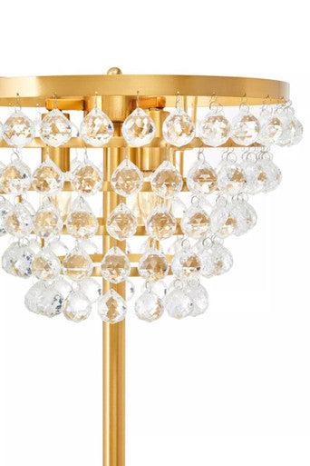 Hutchinson Clear Crystal Floor Lamp with Gold Metal - Image 3