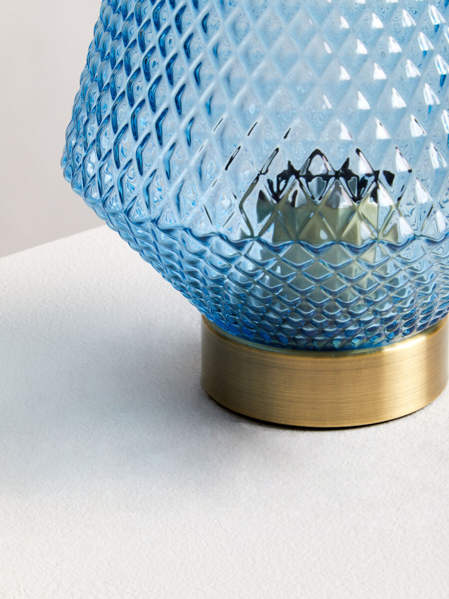 Noble Blue Glass Table Lamp - Image 6