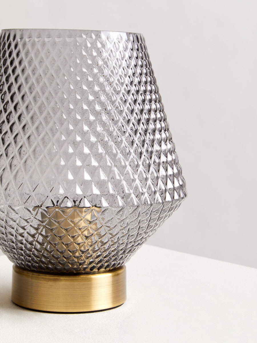 Noble Grey Smoked Glass Table Lamp - Image 5
