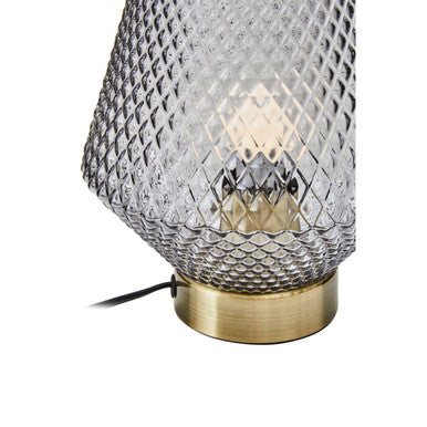 Noble Grey Smoked Glass Table Lamp - Image 4