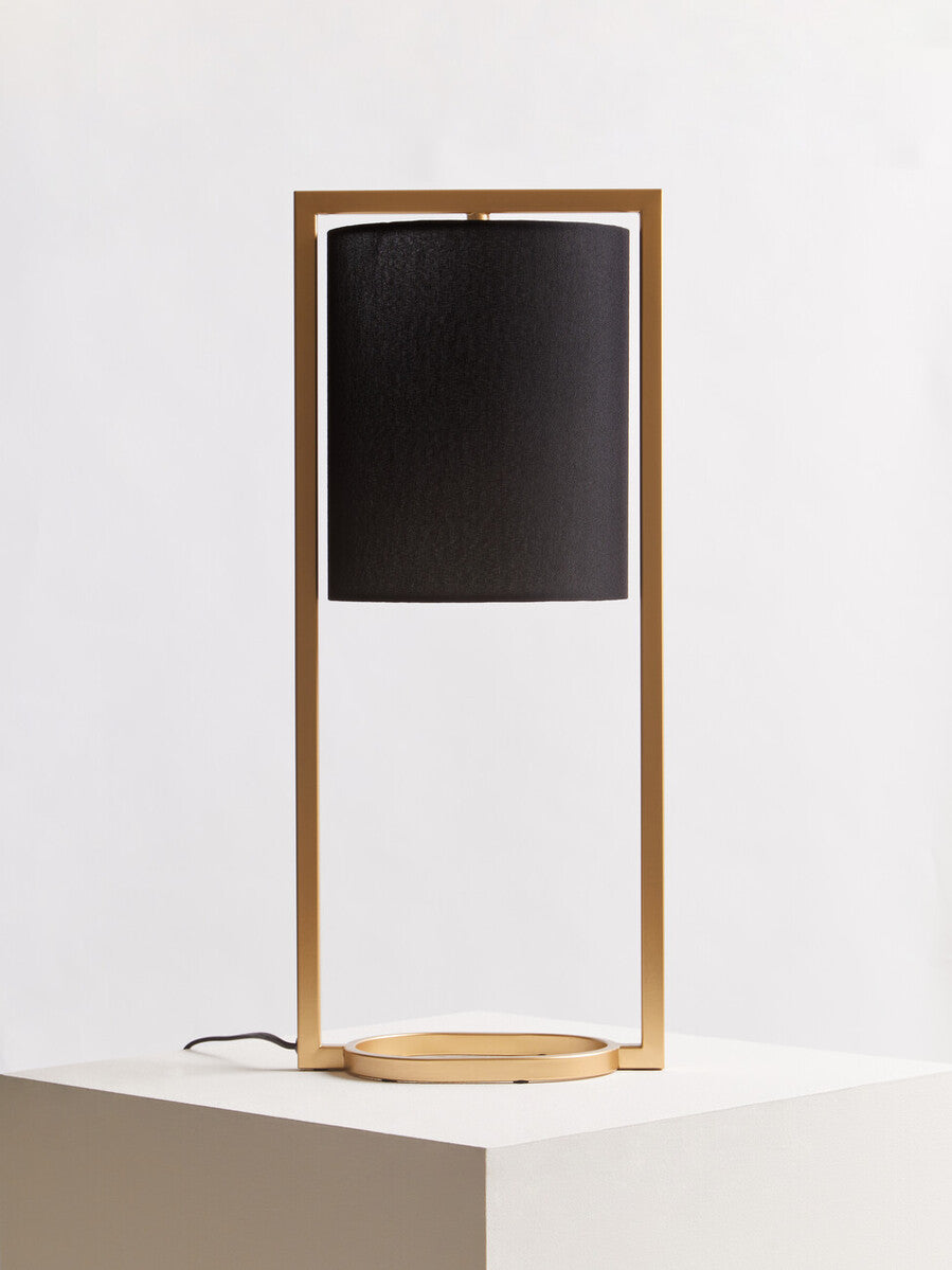 Lara Black Shade With Gold Finish Metal Frame Table Lamp - Image 6