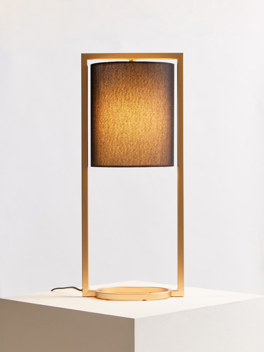 Lara Black Shade With Gold Finish Metal Frame Table Lamp - Image 7