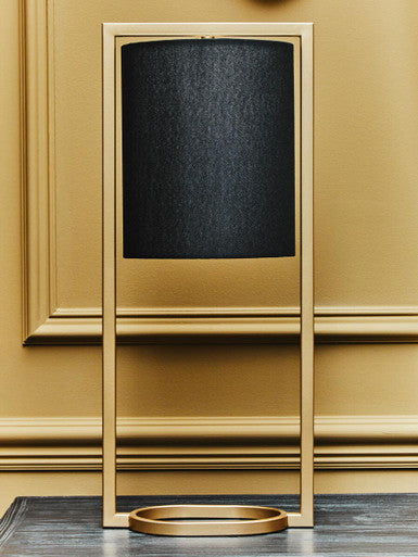 Lara Black Shade With Gold Finish Metal Frame Table Lamp - Image 4