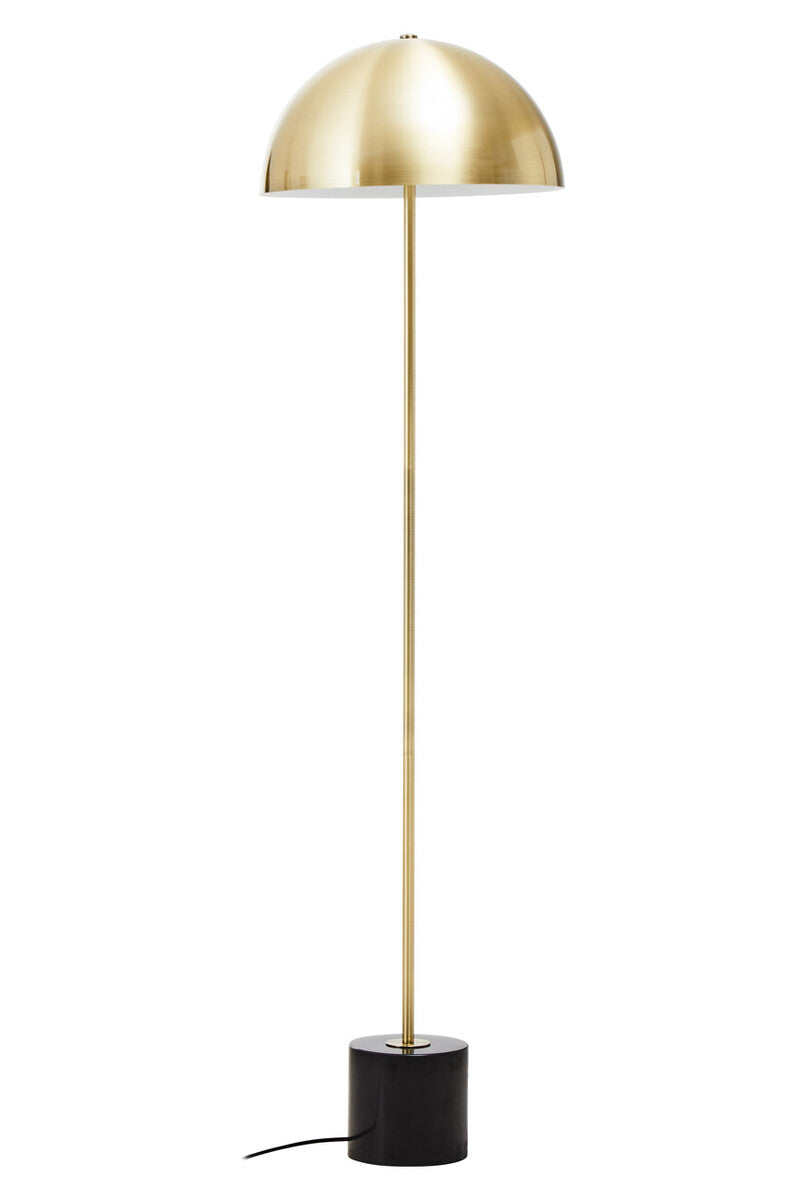 Murdoch Brushed Brass Floor Lamp with Black Marble Base - Image 3