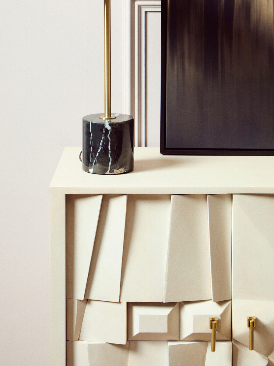 Murdoch Brushed Brass Table Lamp with Black Marble Base - Image 11