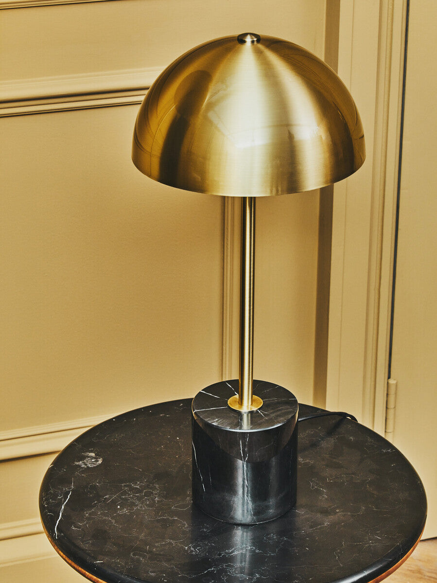 Murdoch Brushed Brass Table Lamp with Black Marble Base - Image 8