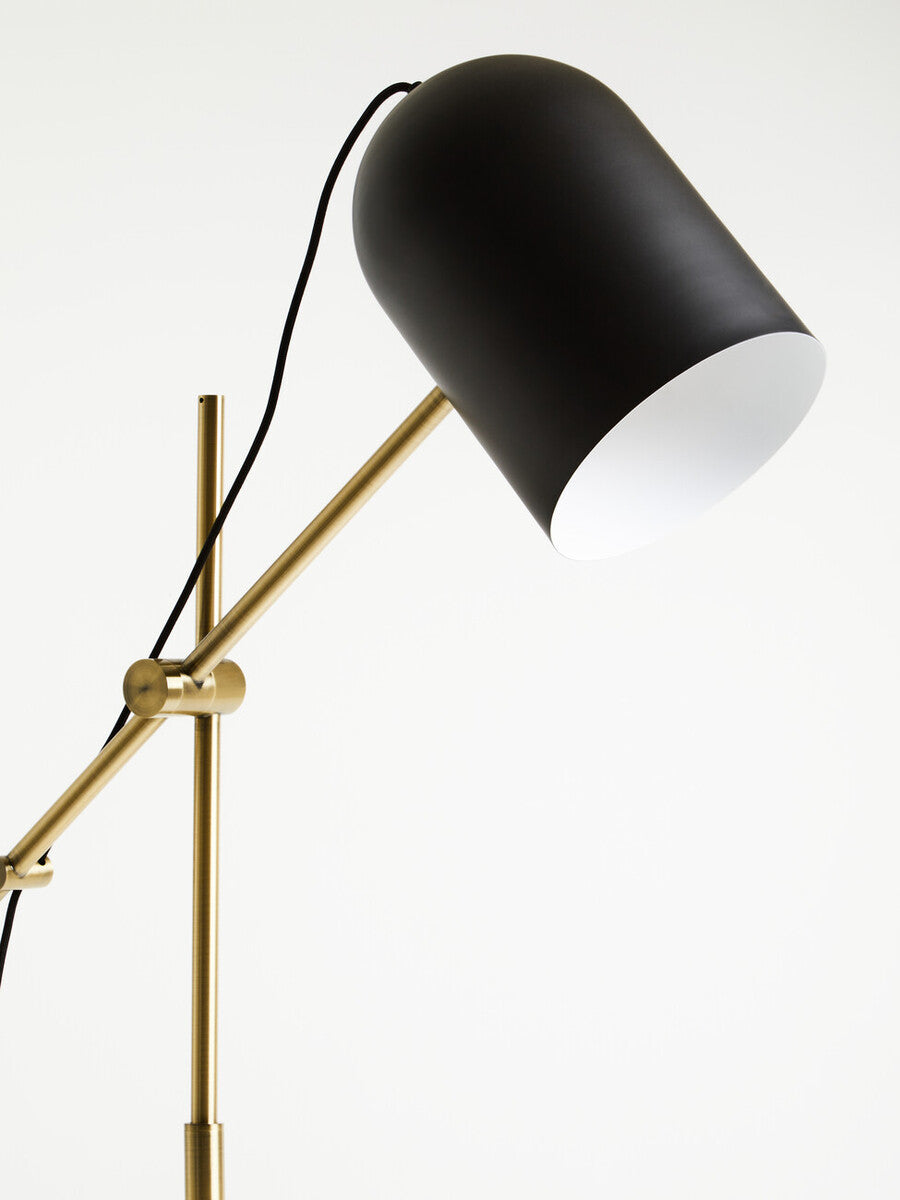 Equipoise Black and Brass Finish Floor Lamp with Marble Base - Image 4