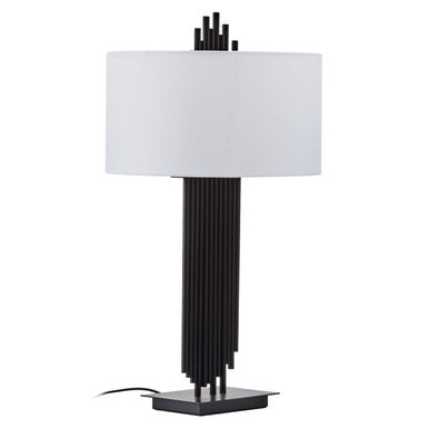 Impero Table Lamp With White Linen Shade