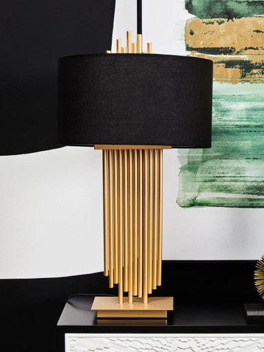 Impero Table Lamp With Black Linen Shade