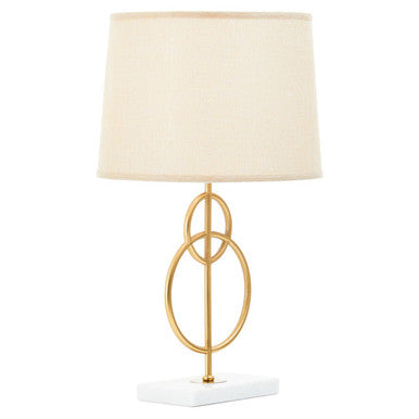 Zara White And Gold Circles Table Lamp