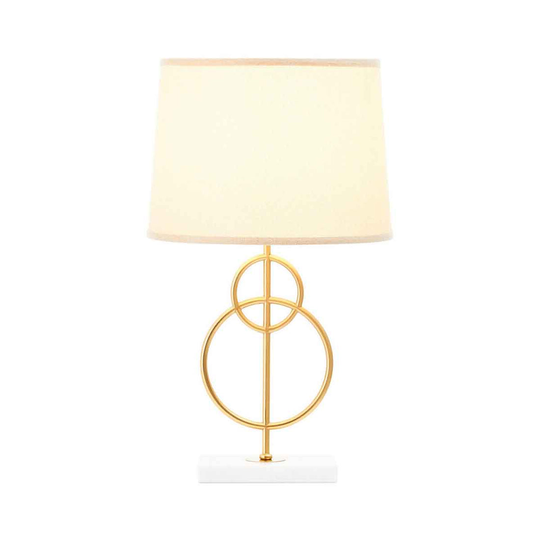 Zara White And Gold Circles Table Lamp