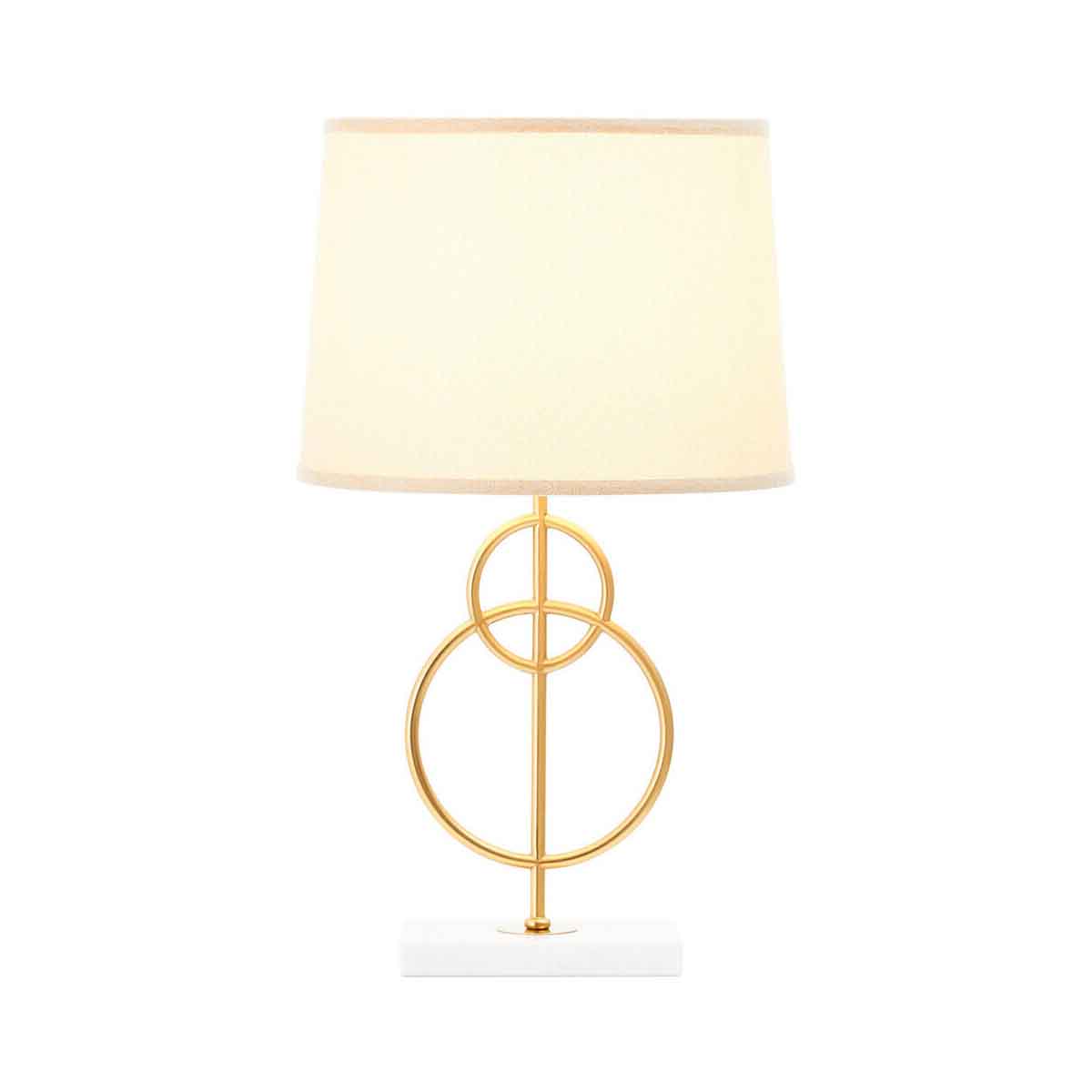 Zara White And Gold Circles Table Lamp