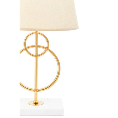 Zara White And Gold Circles Table Lamp - Image 4
