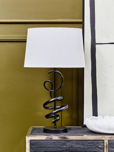 Zavi Matte Black Squiggle Table Lamp