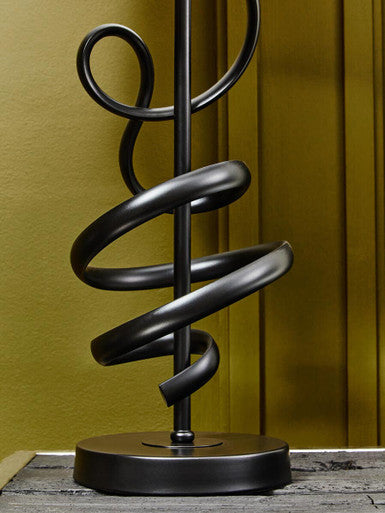 Zavi Matte Black Squiggle Table Lamp
