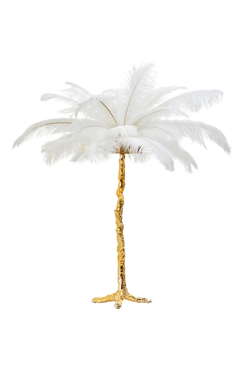 Zendaya White Ostrich Feather Table Lamp