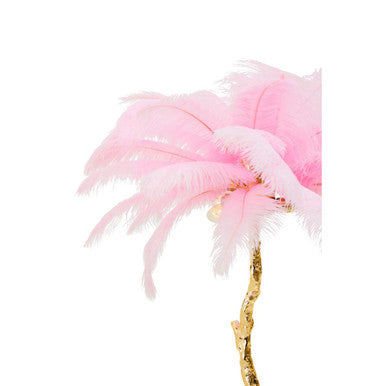 Zendaya Pink Ostrich Feather Table Lamp