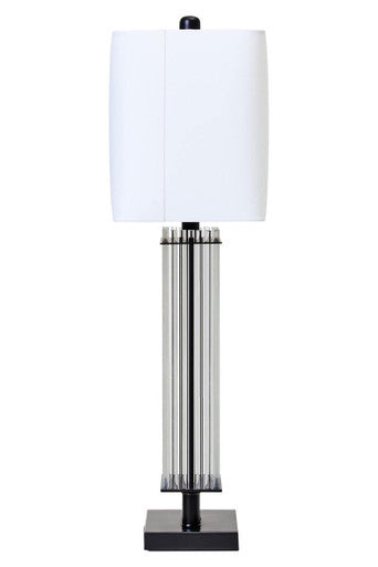 Elana Clear Glass Table Lamp With Matte Black Base - Image 4