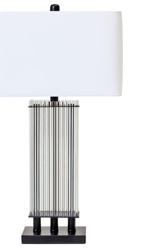 Elana Clear Glass Table Lamp With Matte Black Base - Image 5
