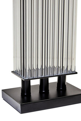 Elana Clear Glass Table Lamp With Matte Black Base - Image 6