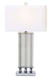 Elana Clear Glass Table Lamp With Matte Silver Base