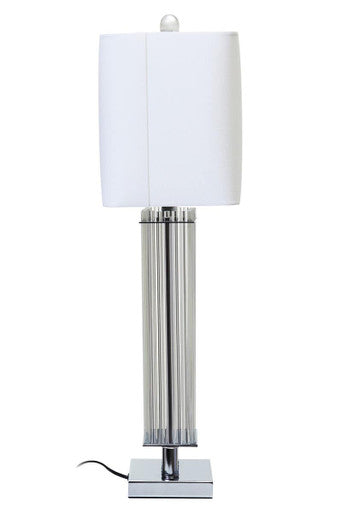 Elana Clear Glass Table Lamp With Matte Silver Base - Image 3