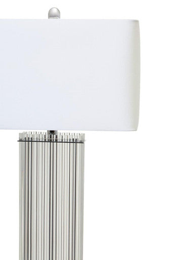 Elana Clear Glass Table Lamp With Matte Silver Base - Image 4