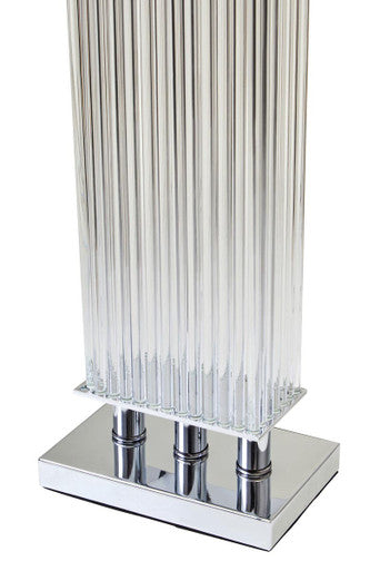 Elana Clear Glass Table Lamp With Matte Silver Base - Image 5