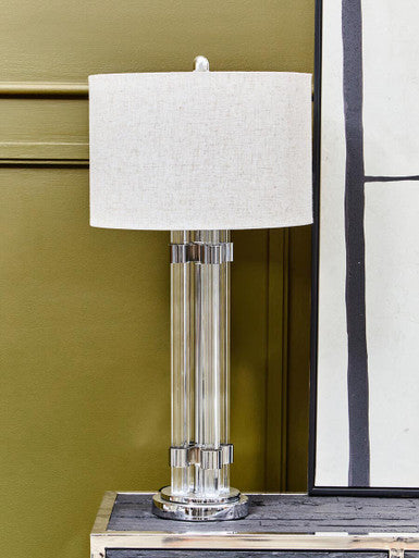 Eman Matte Silver and Ivory Table Lamp - Image 3