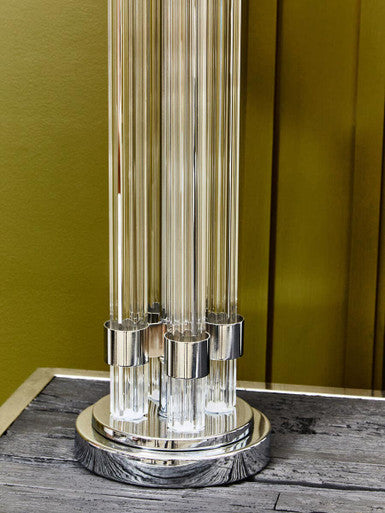 Eman Matte Silver and Ivory Table Lamp - Image 4