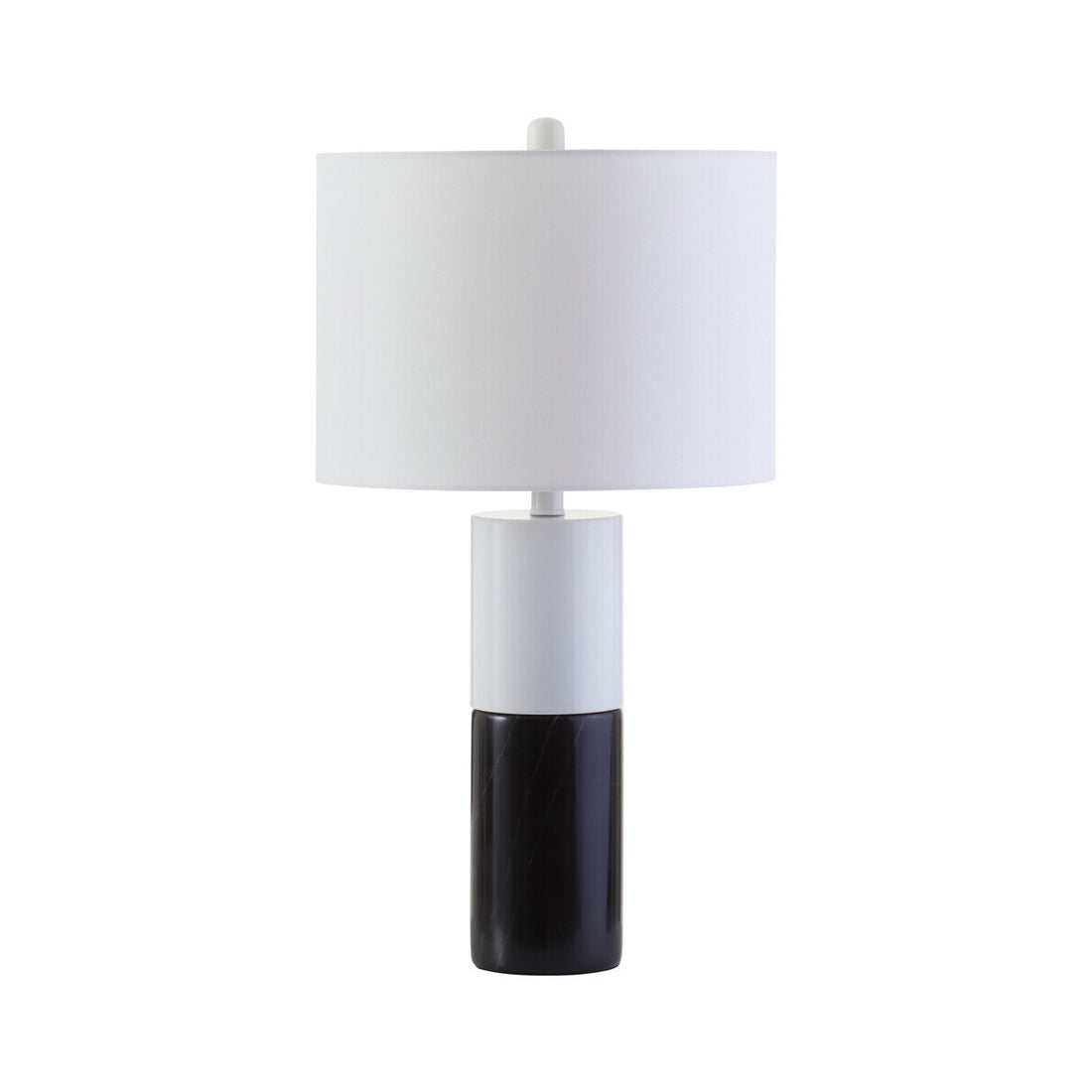 Eben Black Marble Base and White Shade Table Lamp