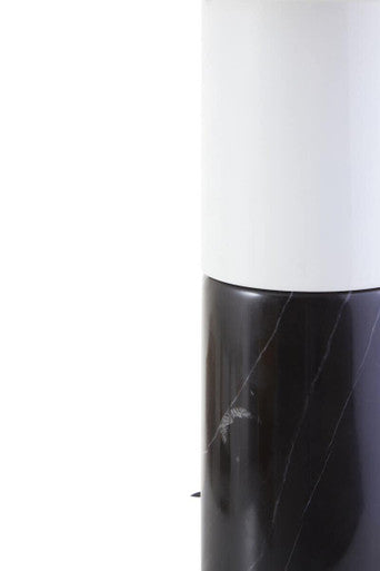 Eben Black Marble Base and White Shade Table Lamp