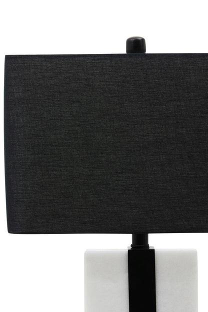 Elvie Black and White Marble Table Lamp