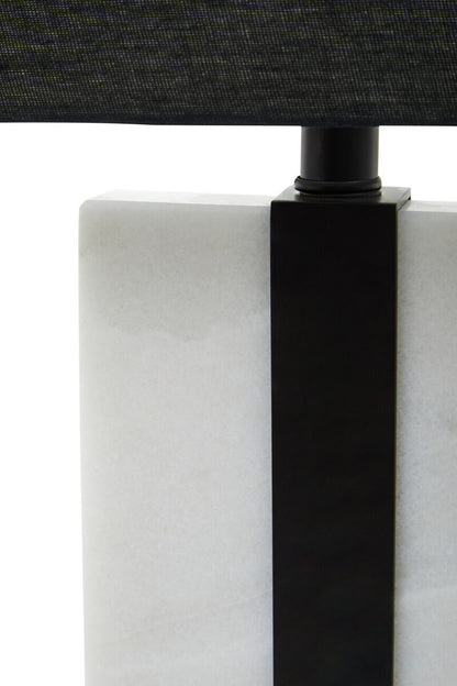 Elvie Black and White Marble Table Lamp