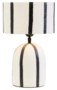 Carta Black and White Stripe Papier Mache Table Lamp