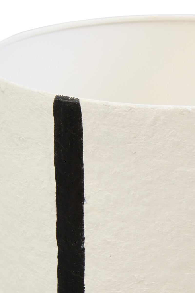 Carta Black and White Stripe Papier Mache Table Lamp - Image 13