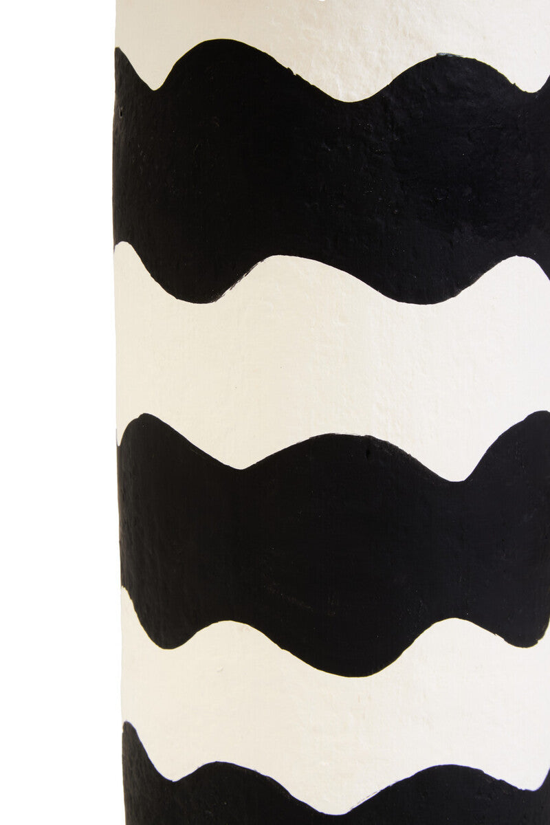 Carta Black And White Curved Stripe Papier Mache Table Lamp - Image 13
