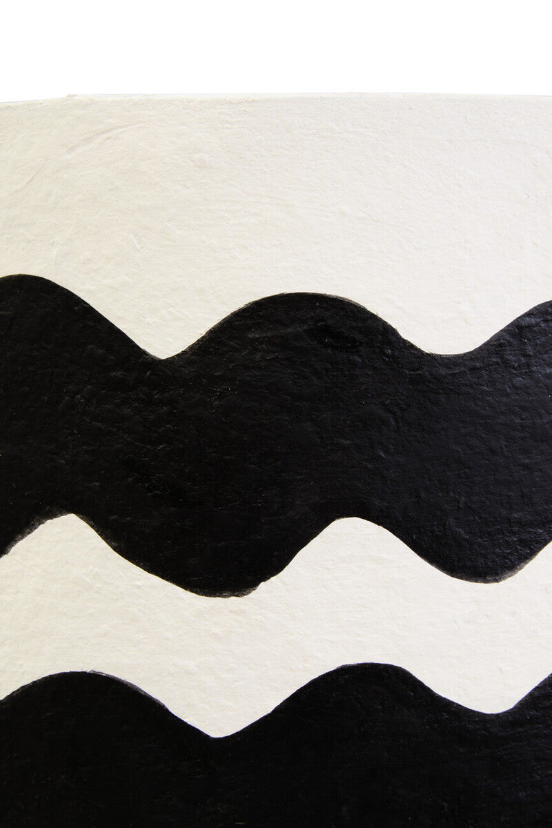 Carta Black And White Curved Stripe Papier Mache Table Lamp - Image 14