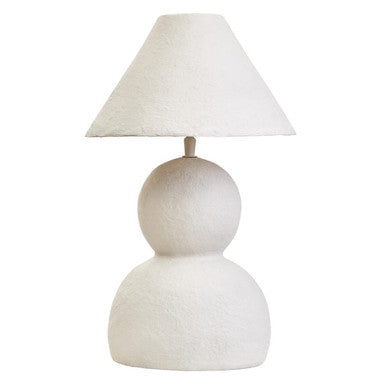 Carta White Papier Mache Table Lamp - Image 1