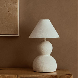 Carta White Papier Mache Table Lamp