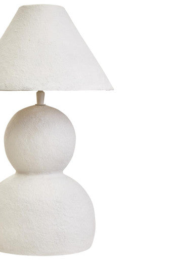 Carta 44cm White Papier Mache Table Lamp