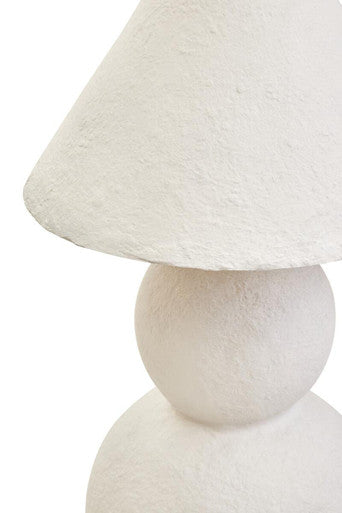 Carta 44cm White Papier Mache Table Lamp