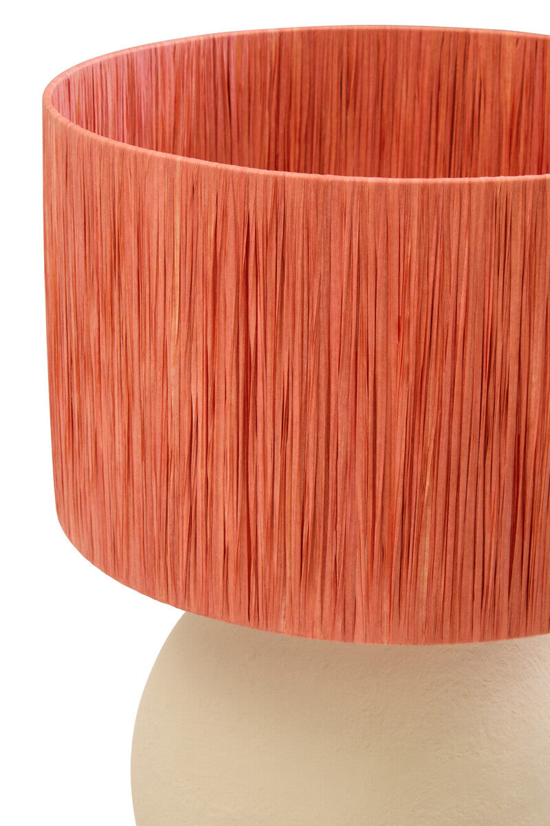 Carta Natural Papier Mache Table Lamp With Rust Raffia Shade - Image 12