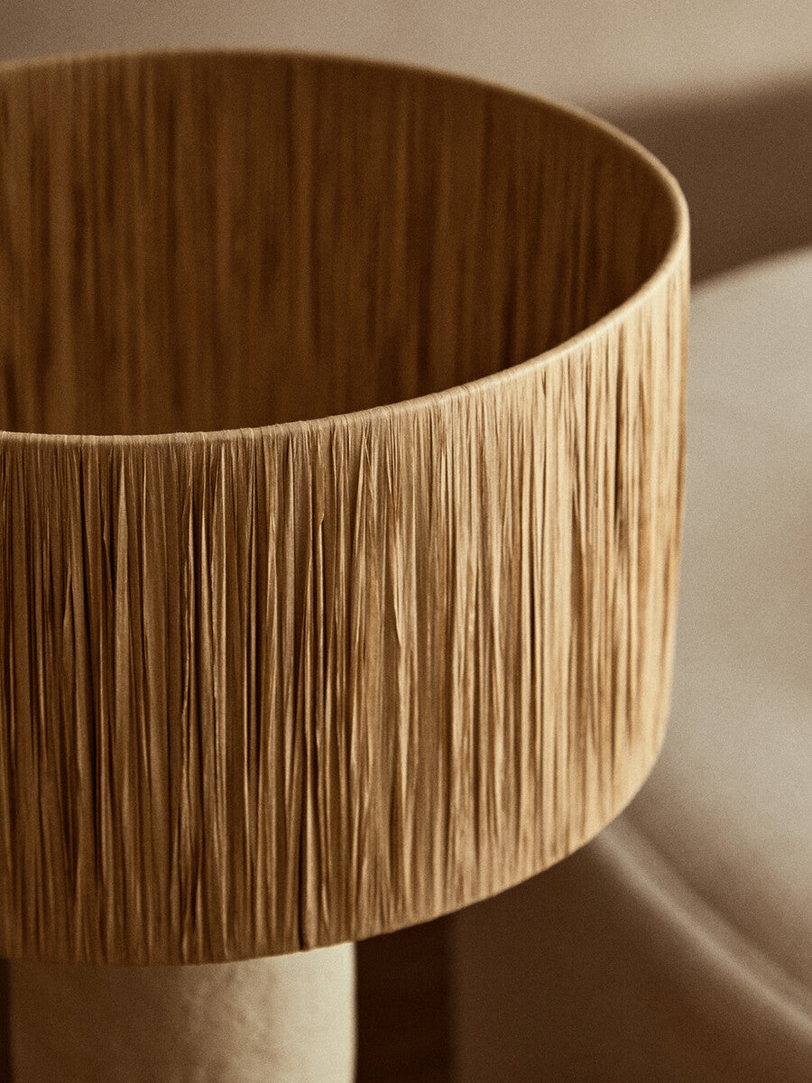 Carta Natural Papier Mache Table Lamp With Natural Raffia Shade - Image 21