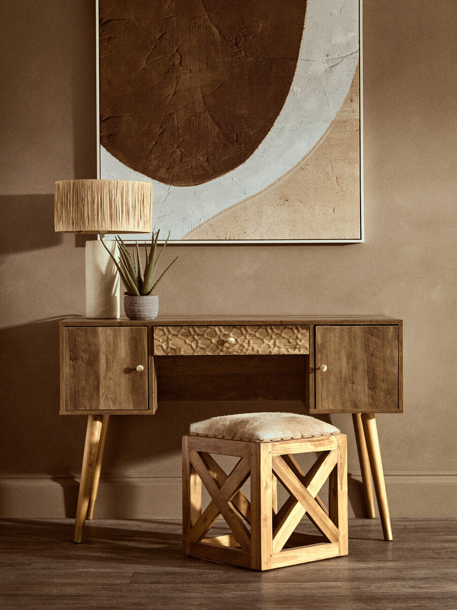 Carta Natural Papier Mache Table Lamp With Natural Raffia Shade - Image 9