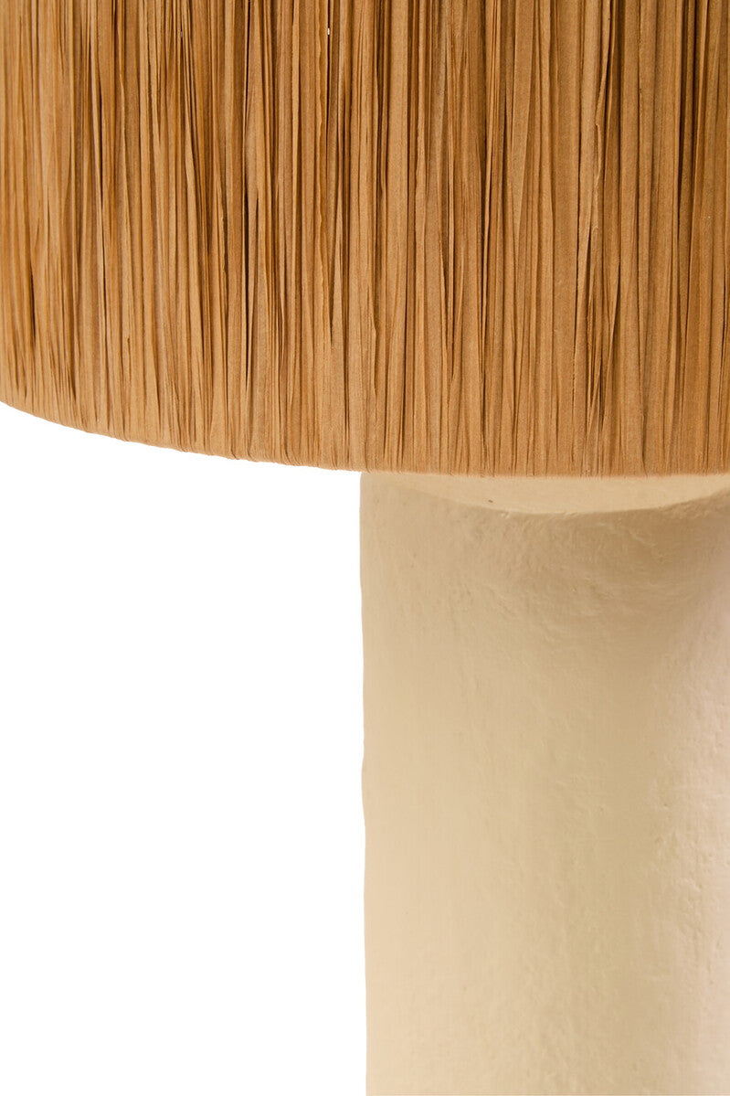 Carta Natural Papier Mache Table Lamp With Natural Raffia Shade - Image 14